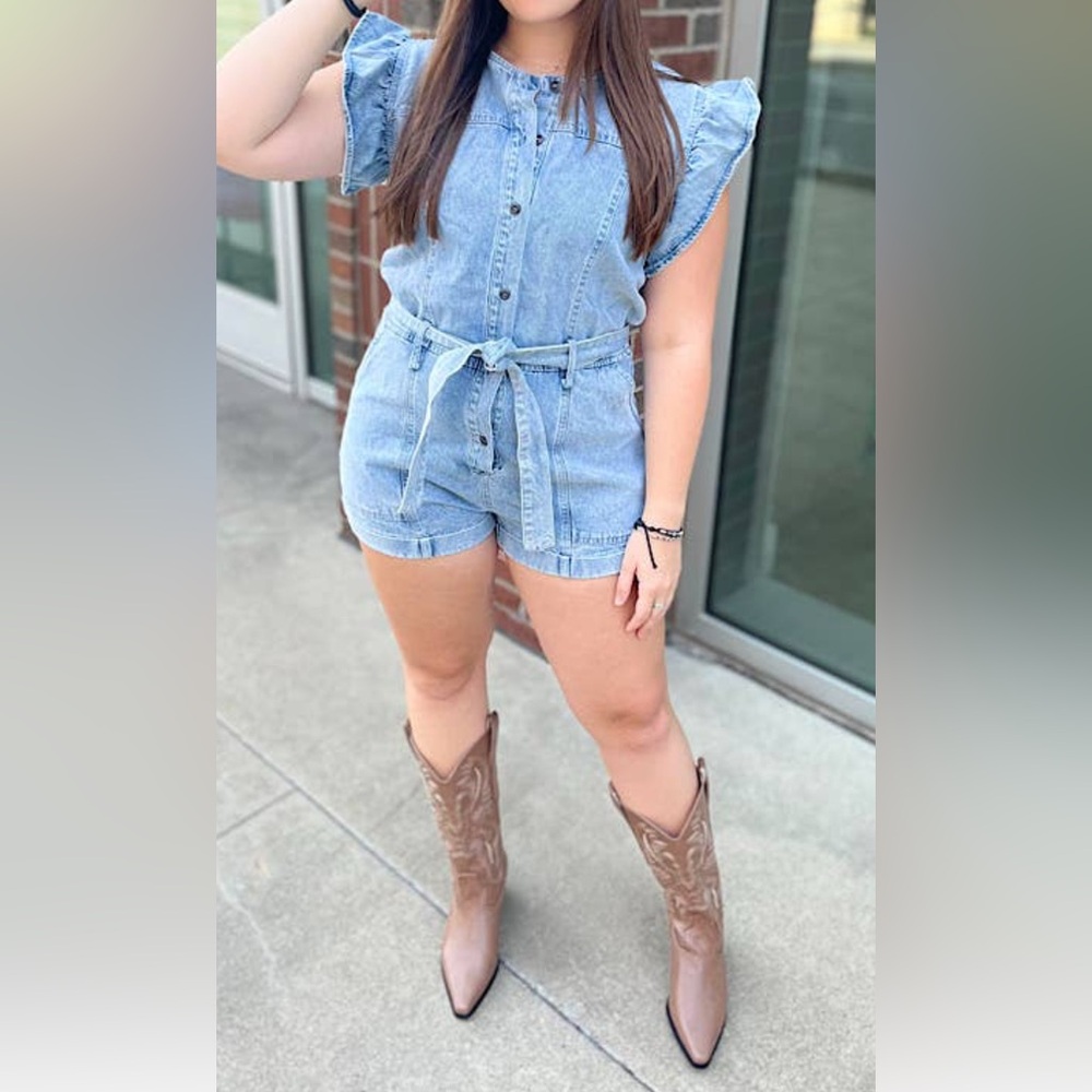 Nash Grey Denim Romper
